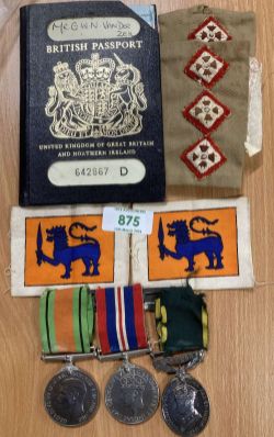 WW2 Commonwealth period group of three medals to a Captain in the Ceylon Engineers comprising
