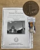 WW1 Somme casualty serving with 19th (4th City Pals) Manchesters, comprising British War and Victory