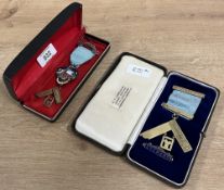 Masonic Past Worshipful Master set square medal/jewel for Upper Norwood Lodge 1586, engraved to