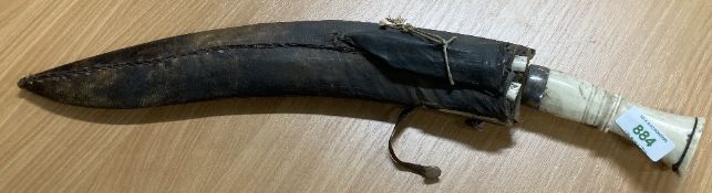 Kukri, thought to be Indian origin and early 20th Century, traditional single-edged curved 35cm