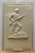 WW2 1944 British War Savings Campaign ivory-coloured moulded bakelite plaque 35cm x 58cm.