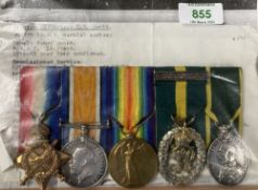 WW1 and later unusual Officer's group of five to recipient who was awarded a pre-war Territorial