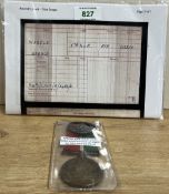 WW1 Mercantile Marine Medal with Silver War Badge, the MMM correctly impressed naming to HAROLD