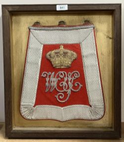 Westmorland & Cumberland Yeomanry (Cavalry) Full Dress Officer's Sabretache, 29cm x 34cm, scarlet