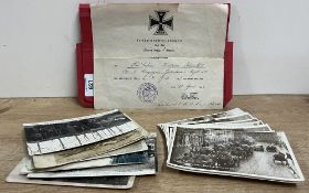 WW1 German Iron Cross 2nd Class Certificate (Eiserne Kreuz 2 Klasse) named, signed and dated 4 April
