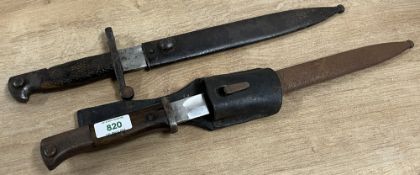 WW2 Spanish Bolo Mauser bayonet, clean single-edged and fullered 25cm blade stamped 7673 above C,