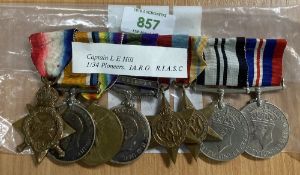 WW1 and WW2 Indian Army Officer's group of eight comprising 1914-15 star correctly impressed