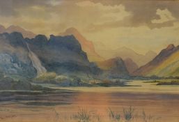 *Local Interest* W C Barton (20th Century) Watercolour, a view of Derwentwater looking towards the