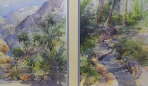 A. Wahab (20th Century) A pair of tropical watercolour landscape studies, each signed lower right,
