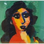 Attributed to John Barnicoat (British 1924 - 2013) Impasto oil on board, a portrait of a woman on