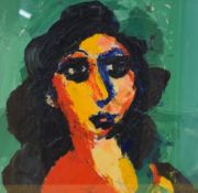 Attributed to John Barnicoat (British 1924 - 2013) Impasto oil on board, a portrait of a woman on