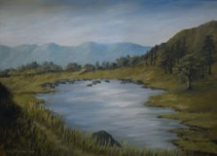 *Local Interest* Lou Dobson (British 20th Century) A pair of oil on board landscapes, depicting