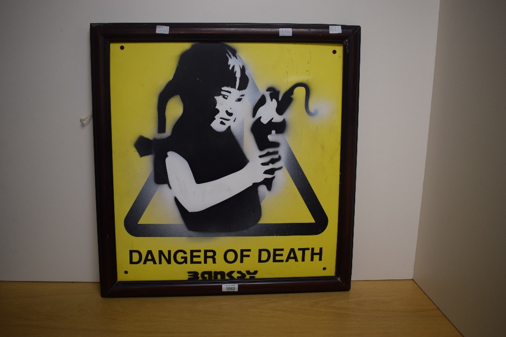 In the style of Banksy (British Contemporary) Mixed media 'Danger of Death' street sign, facsimile - Image 2 of 5