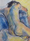 *Local Interest* June Bennett (British 1935-2013) Oil pastel on paper, a male life study in
