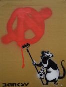 In the style of Banksy (British b.1974) limited edition graffiti stencil on cardboard 'Dismaland