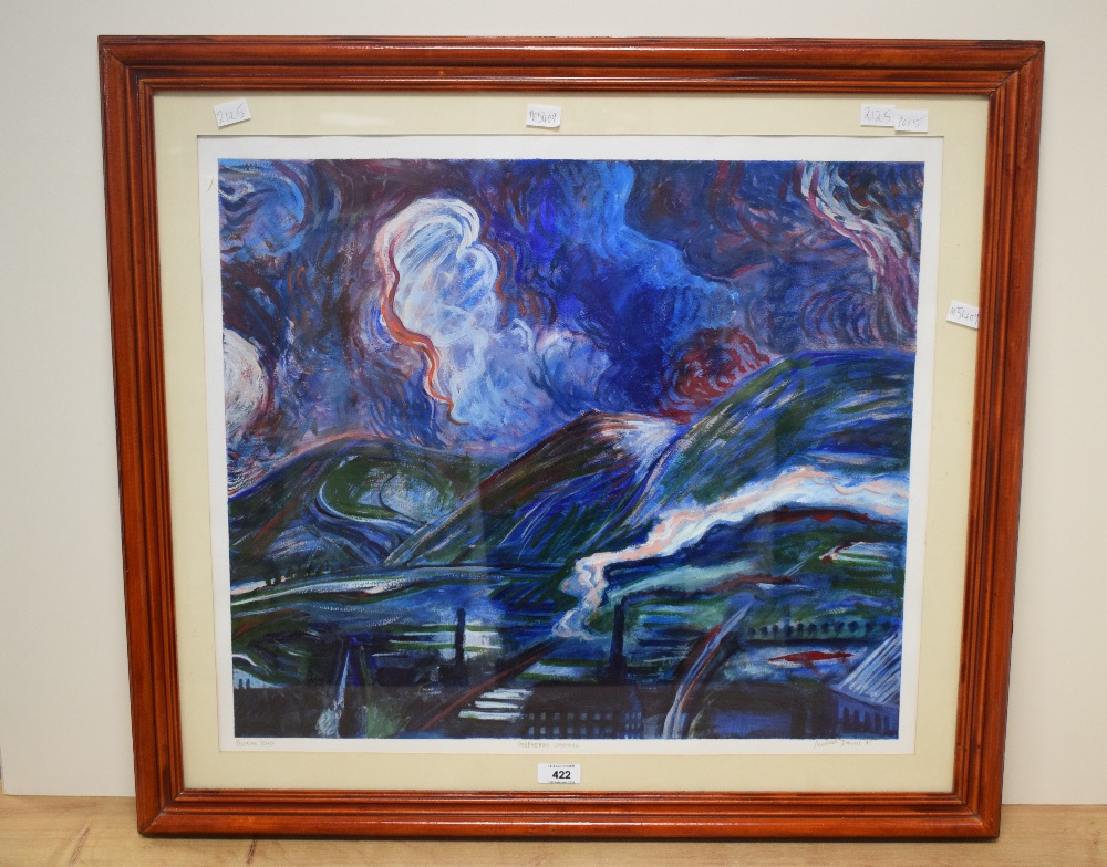 Michael Downs (20th Century) Gouache 'Shepherd's Warning', an impressionistic study of a red morning - Image 2 of 8