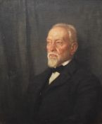 A 19th Century Oil on canvas, a portrait of a bearded older gentleman in period attire, unsigned,