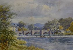*Local Interest* Albert Rosser (British 1899 - 1995) Watercolour 'Newby Bridge and the River