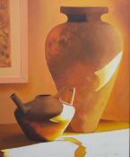 Angels Madrueno (UAE 20th Century) Oil on canvas 'Mollos', a still life study of a terracotta