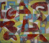 Gabriel Weissmann (British 1944 -1997) Oil on canvas 'Not Quite Cricket', an abstract composition