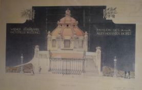 After Otto Wagner (Austrian 1841 - 1918) Lithograph 'Wiener Statbahn: Haltestelle Hietzing -