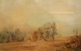 *Local Interest* W.H. Williamson (British 19th Century) Watercolour, a pastoral Lake District