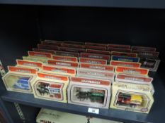 Lledo Days Gone Die-casts, Horse Darn, Vans etc, all boxed, all in window display boxes, very little