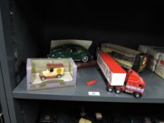 Modern Die-casts, GWILO Beetle on plinth with certificate, Lledo Thrust SSC and Queens 75th Birthday