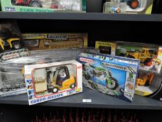 Modern Plastic Vehicles, New Ray Construction Series Play Set, JCB Works Backhoe Loader Set, HTI JCB