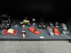 Mixed Die-casts and Ceramic Models, Modern Corgi Jaguar E Type on plinth, Mercedes Benz 300 SL,