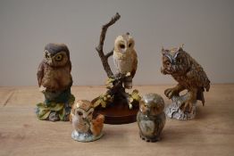 A Beswick Pottery Beatrix Potter animal group 'Old Mr Brown' sold together with a Goebel porcelain