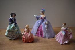 A group of three Royal Doulton bone china figurines comprising 'Rose' HN 1368, 'Invitation' HN