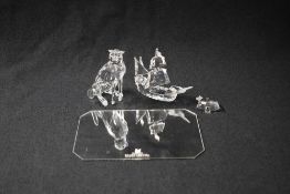 Two Swarovski Crystal studies, Leopard and a Galleon, both complete with boxes, Galleon sold with