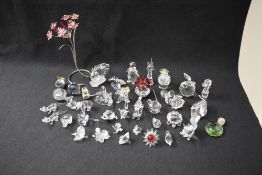 A large selection of Swarovski Crystal animal and similar studies to include snail, elephant,
