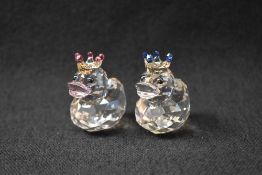 A Swarovski Crystal Happy Ducks collection 2011-12 Royal Wedding set, 'Prince and Princess', a