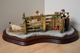 A limited edition Border Fine Arts agricultural figure group 'Twice Under' model number Bo217