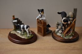 A group of three Border Fine Arts animal studies comprising 'Morning Feed' model number JH82A