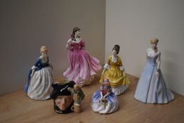 A group of five Royal Doulton bone china figurines comprising Figurine of the Year 1999 'Lauren'