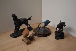 A Border Fine Arts Kingfisher study, depicted perched on a branch, sold together with a hand