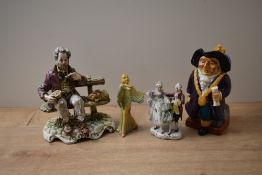A Staffordshire pottery Toby Character jug 'Lord Mayor' sold together with a Capodimonte porcelain