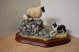 A limited edition Border Fine Arts animal group 'Holding Her Ground' model number B0198, designed by