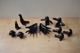 A group of eleven Ulrome pottery animal studies and similar to include four seals, polar bear, see