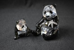 A Swarovski Crystal SCS Collectors edition 2008 'Endangered Wildlife' series Panda studies (Mother