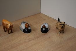 A group of four Bewsick Pottery animal studies comprising 'Pochard Duck' (Medium) and 'Pochard Duck'