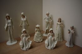 A group of eight The Regal Collection figurines to include 'Romance' model number P073, 'Natalie'