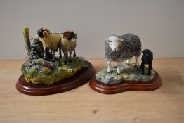 Two Border Fine Arts animal groups comprising 'Herdwick Ewe & Lamb' model number A1888, signed '