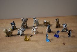 A small assortment of Wade whimsies and similar to include koala, rabbit and dogs etc.