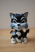A Lorna Bailey Art-Deco style cat study 'Devil The Cat' in limited edition 2/3 colourway, measures