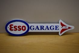 A painted cast Esso Garage arrow 46cm