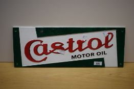 A Castrol Motor Oil wall sign 49 x 18cm